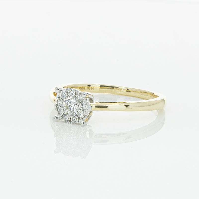 14ct Yellow Gold Diamond Coronet Ring-Ring-Walker & Hall