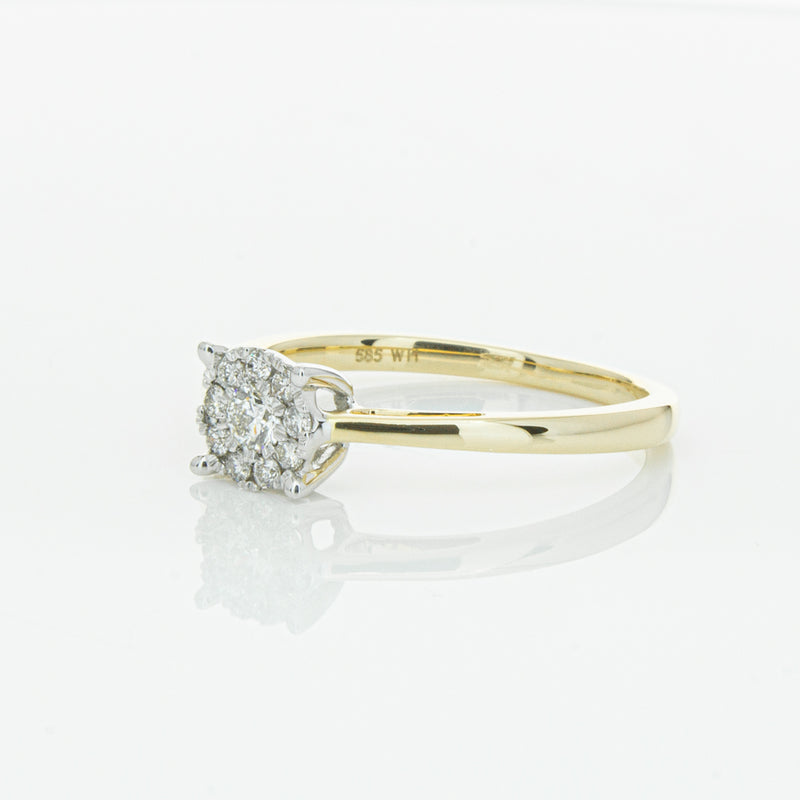 14ct Yellow Gold Diamond Coronet Ring-Ring-Walker & Hall