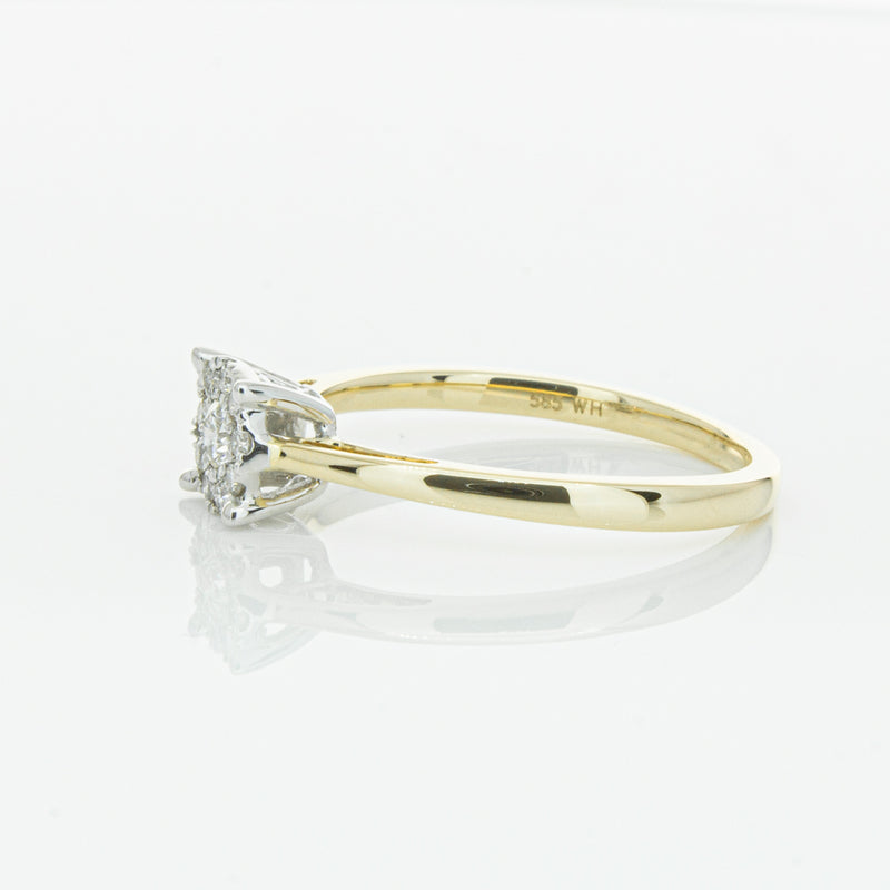 14ct Yellow Gold Diamond Coronet Ring-Ring-Walker & Hall