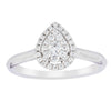 14ct White Gold Diamond Pear Saturn Ring-Ring-Walker & Hall
