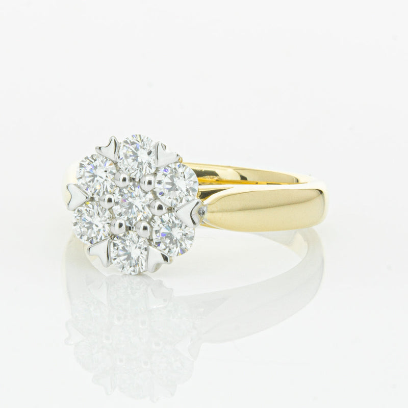 18ct Yellow Gold Diamond Lotus Ring-Ring-Walker & Hall
