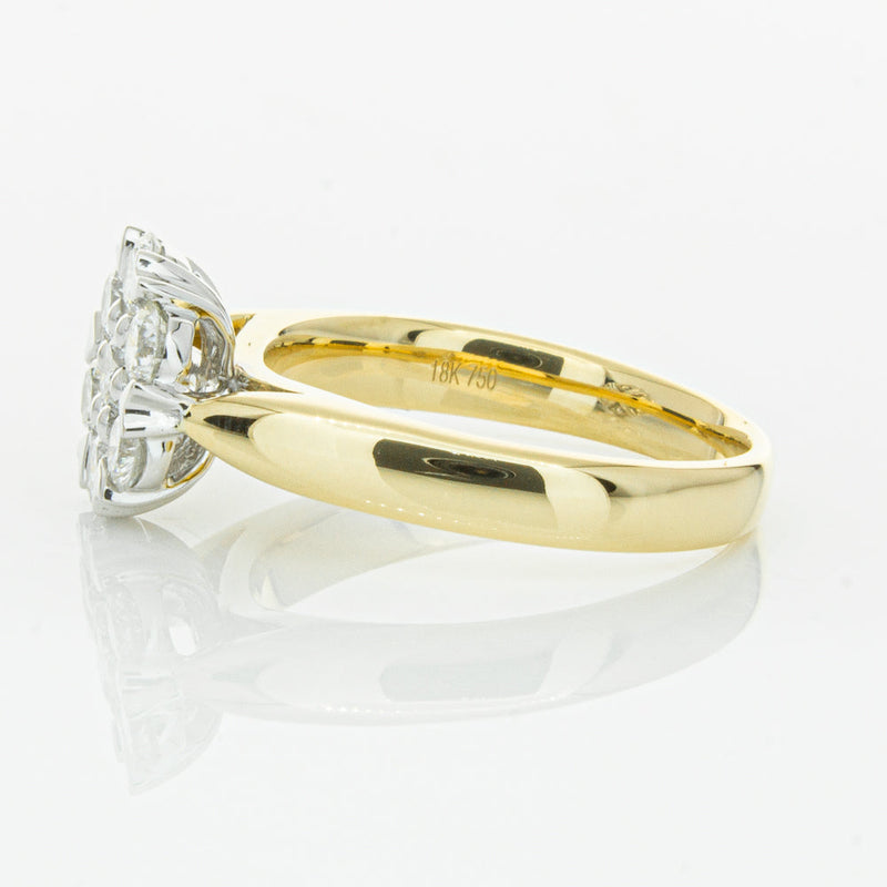 18ct Yellow Gold Diamond Lotus Ring-Ring-Walker & Hall