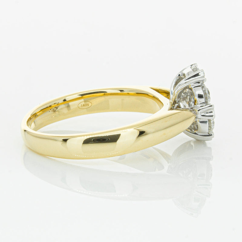 18ct Yellow Gold Diamond Lotus Ring-Ring-Walker & Hall