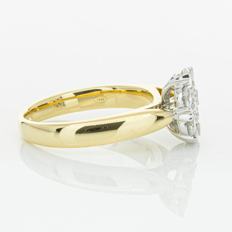 18ct Yellow Gold Diamond Lotus Ring-Ring-Walker & Hall
