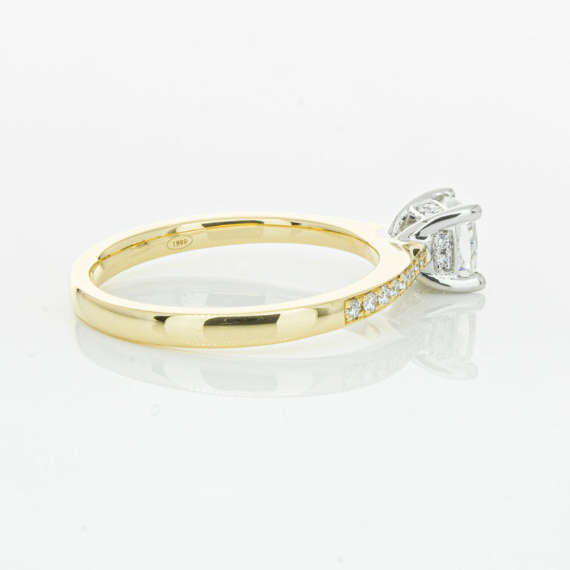 18ct Yellow Gold .70ct Cushion Cut Diamond Ring-Ring-Walker & Hall