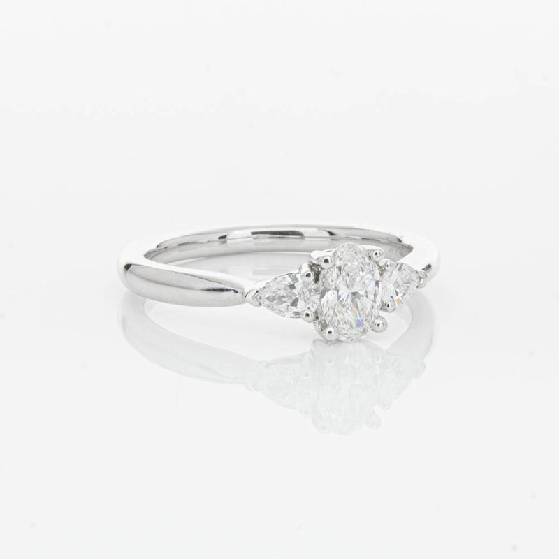 18ct White Gold .40ct Oval Diamond Ayla Ring-Ring-Walker & Hall
