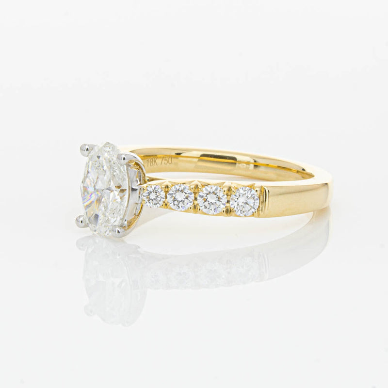 18ct Yellow Gold 1.01ct Oval Cut Diamond Phoenix Ring-Ring-Walker & Hall