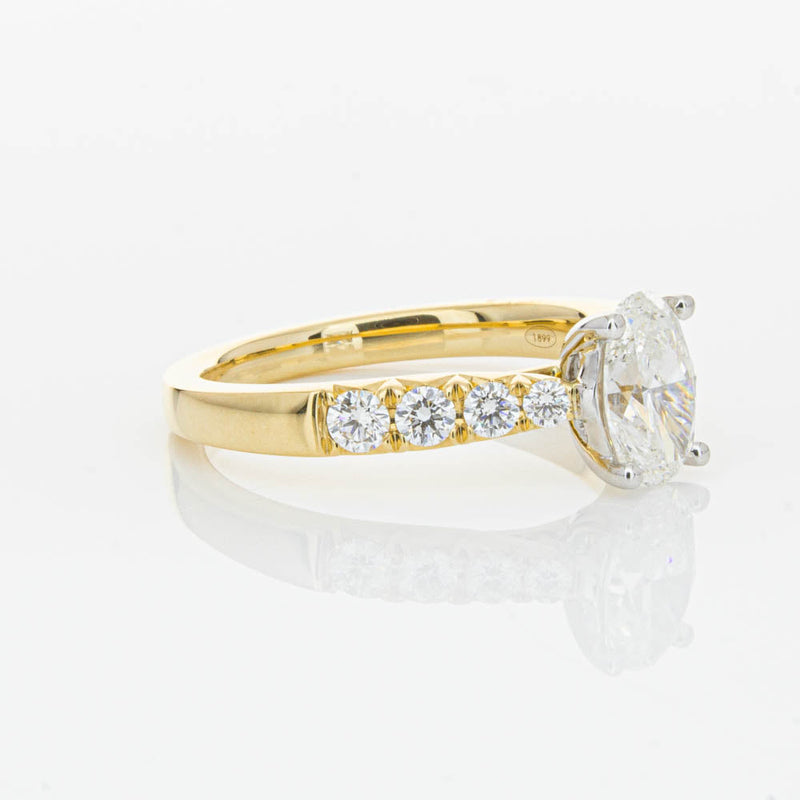 18ct Yellow Gold 1.01ct Oval Cut Diamond Phoenix Ring-Ring-Walker & Hall