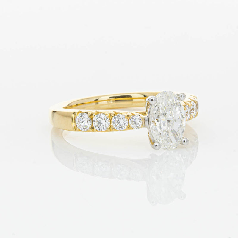 18ct Yellow Gold 1.01ct Oval Cut Diamond Phoenix Ring-Ring-Walker & Hall