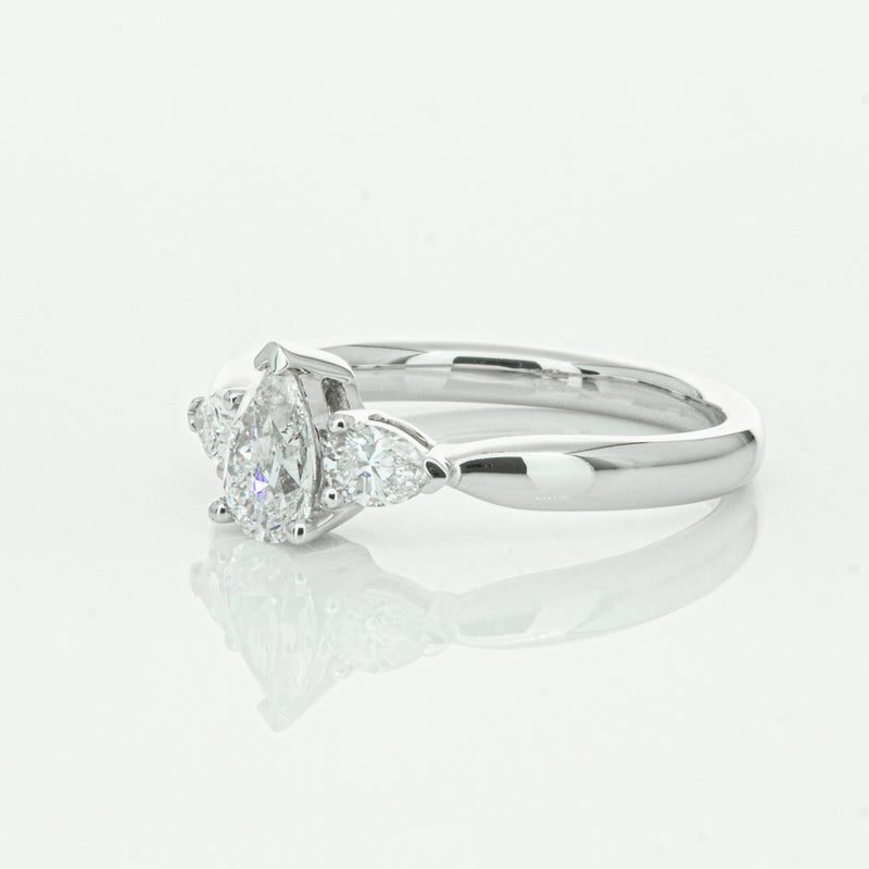 18ct White Gold .52ct Pear Cut Diamond Ayla Ring-Ring-Walker & Hall