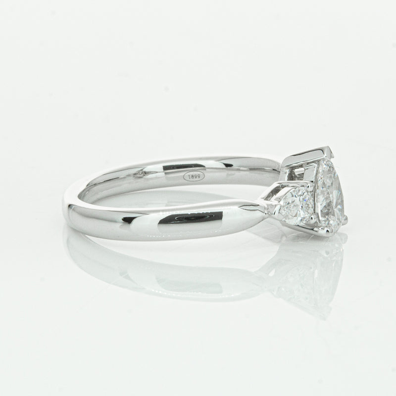 18ct White Gold .52ct Pear Cut Diamond Ayla Ring-Ring-Walker & Hall