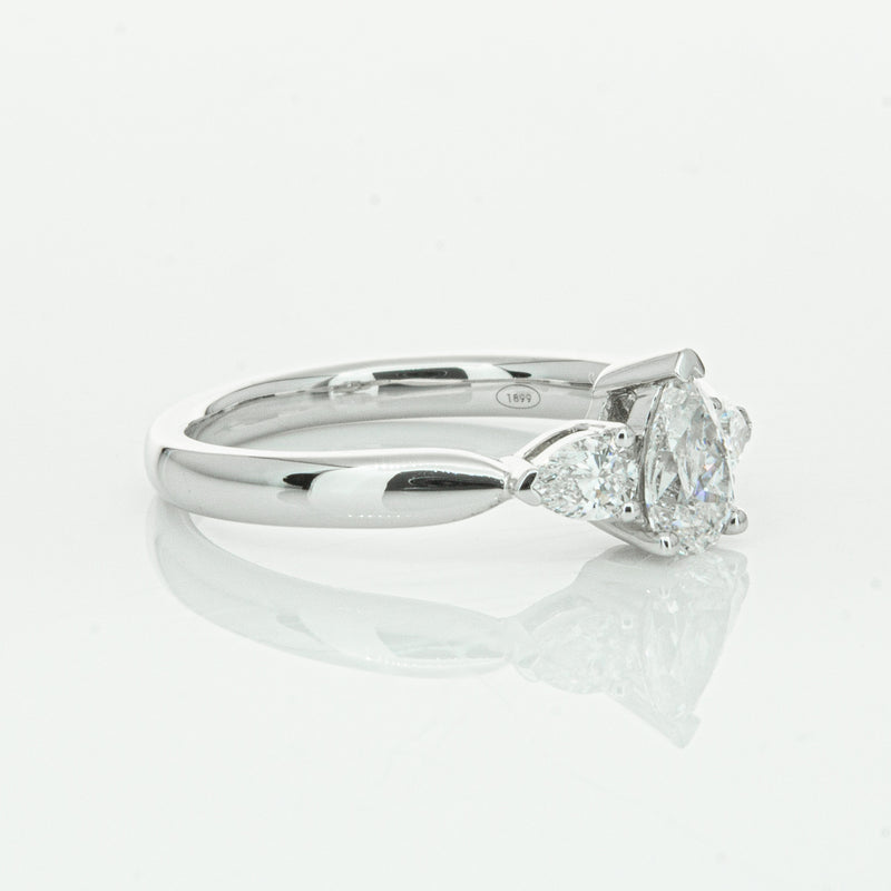 18ct White Gold .52ct Pear Cut Diamond Ayla Ring-Ring-Walker & Hall