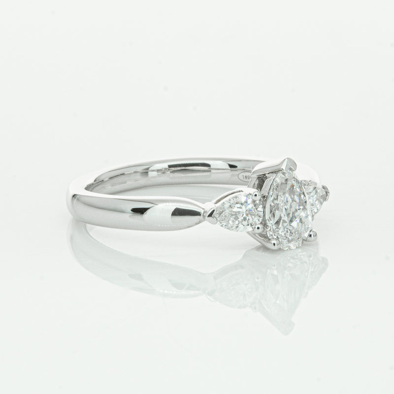 18ct White Gold .52ct Pear Cut Diamond Ayla Ring-Ring-Walker & Hall