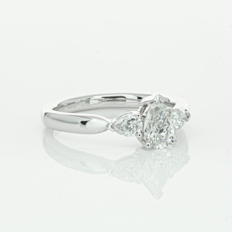 18ct White Gold .52ct Pear Cut Diamond Ayla Ring-Ring-Walker & Hall