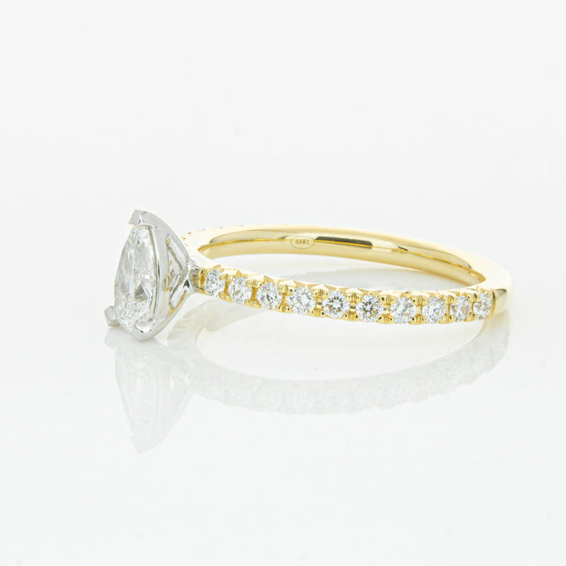 18ct Yellow Gold .50ct Pear Cut Diamond Comet Ring-Ring-Walker & Hall