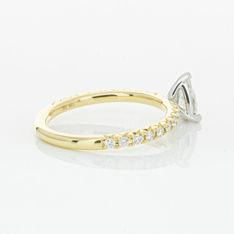 18ct Yellow Gold .50ct Pear Cut Diamond Comet Ring-Ring-Walker & Hall
