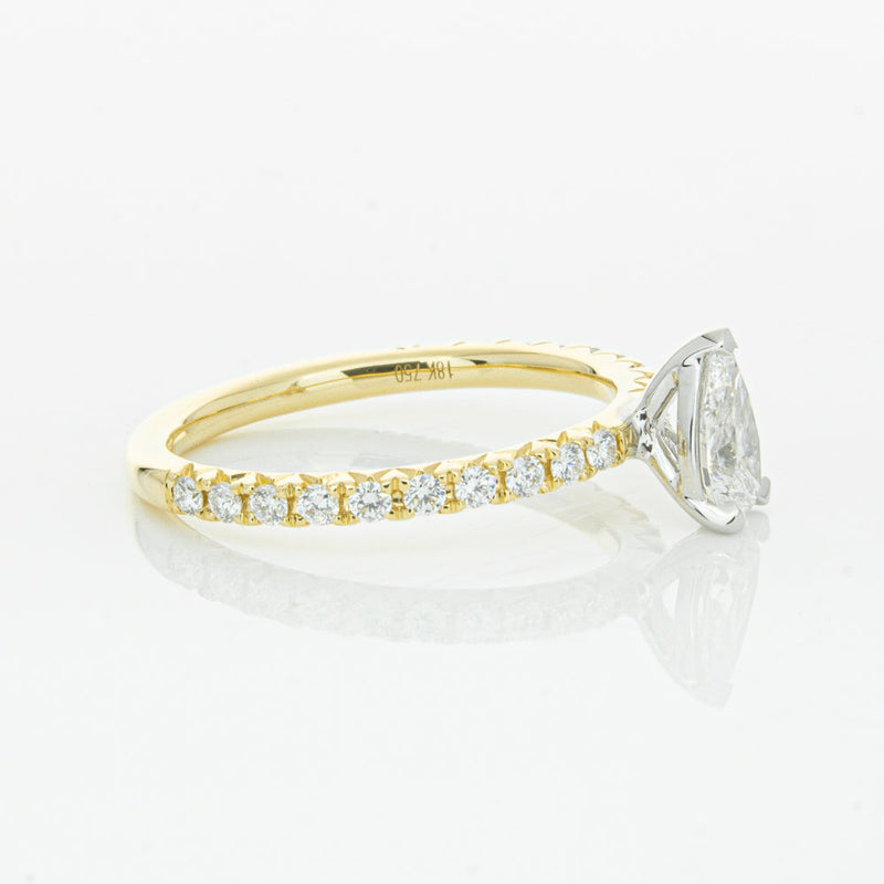 18ct Yellow Gold .50ct Pear Cut Diamond Comet Ring-Ring-Walker & Hall