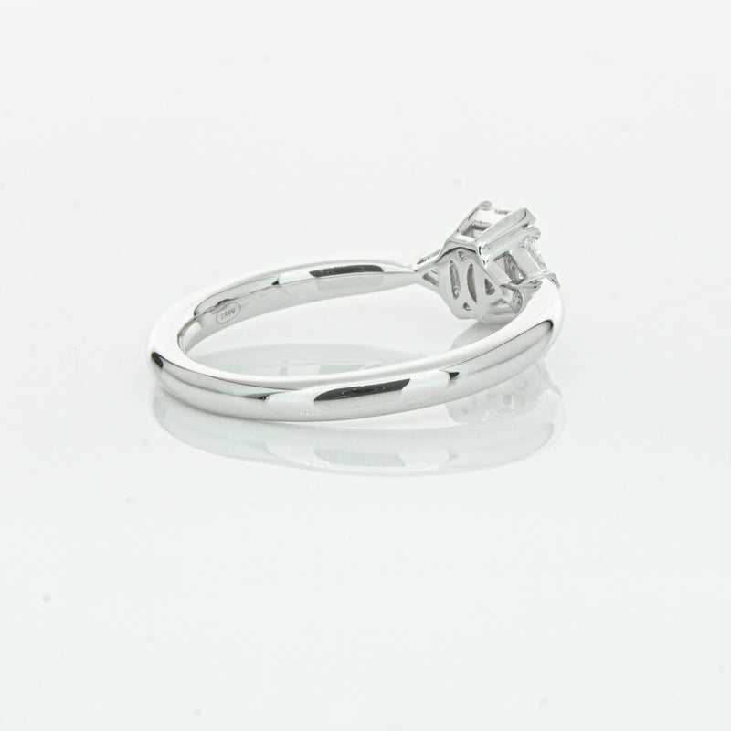 18ct White Gold .50ct Emerald Cut Diamond Ring-Ring-Walker & Hall