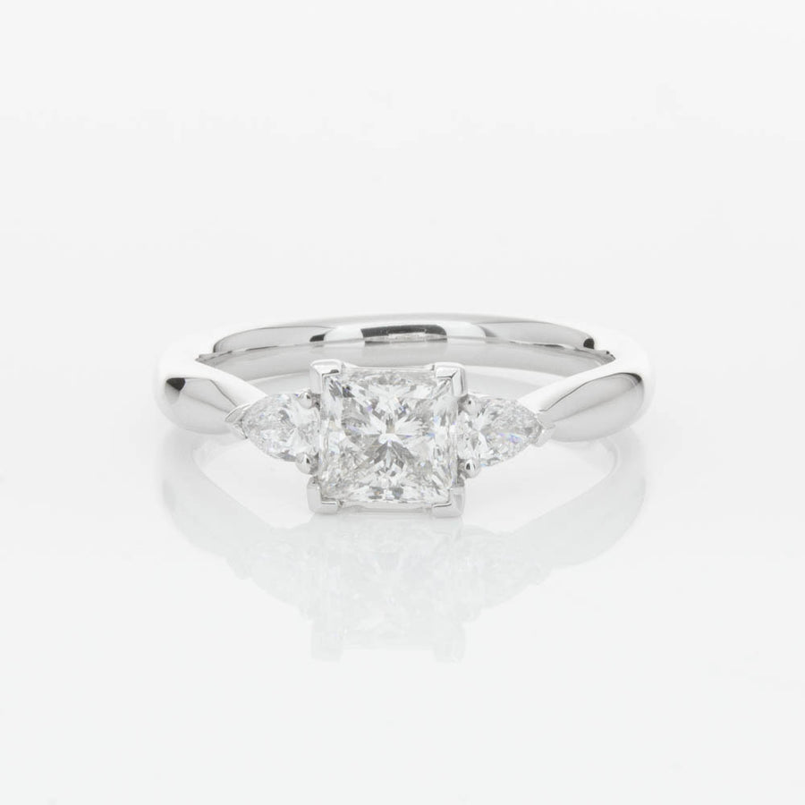 18ct White Gold 1.02ct Princess Cut Diamond Ayla Ring-Ring-Walker & Hall