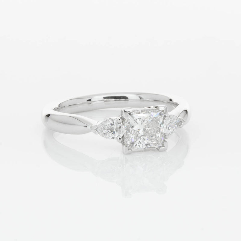 18ct White Gold 1.02ct Princess Cut Diamond Ayla Ring-Ring-Walker & Hall