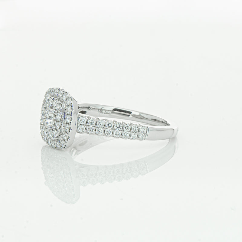 14ct White Gold Diamond Lumiere Ring-Ring-Walker & Hall
