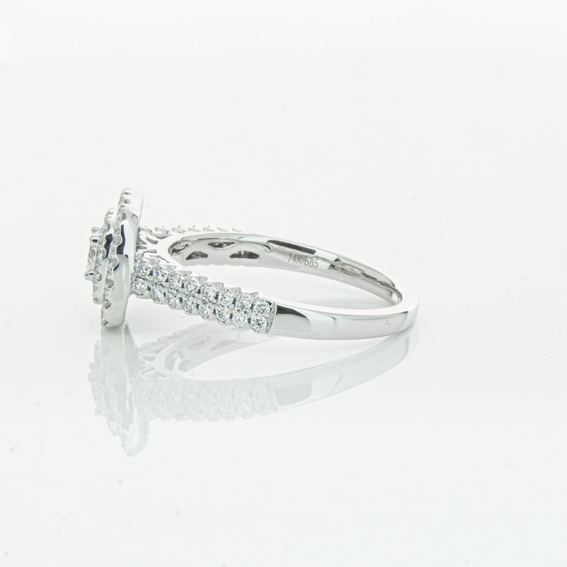 14ct White Gold Diamond Lumiere Ring-Ring-Walker & Hall