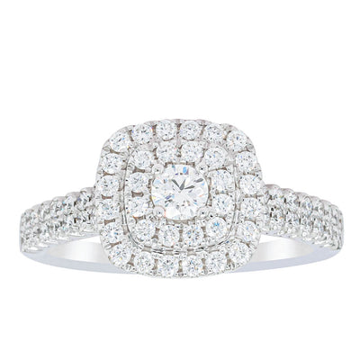 14ct White Gold Diamond Lumiere Ring-Ring-Walker & Hall