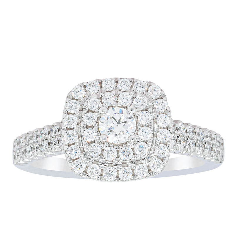 14ct White Gold Diamond Lumiere Ring-Ring-Walker & Hall