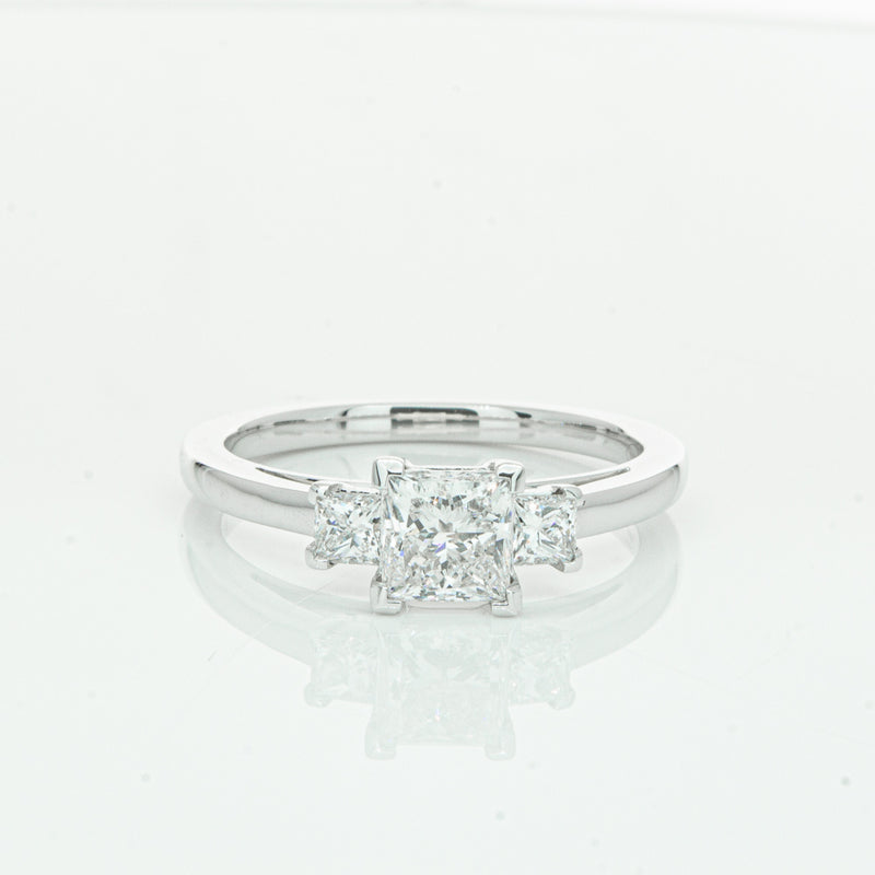 18ct White Gold .80ct Princess Cut Diamond Olympus Ring-Ring-Walker & Hall