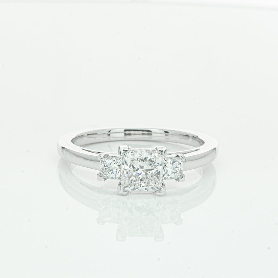 18ct White Gold .80ct Princess Cut Diamond Olympus Ring-Ring-Walker & Hall