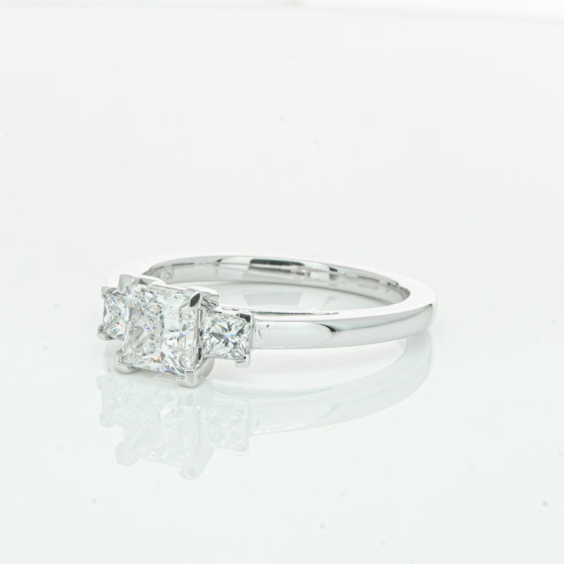 18ct White Gold .80ct Princess Cut Diamond Olympus Ring-Ring-Walker & Hall