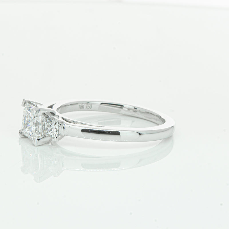 18ct White Gold .80ct Princess Cut Diamond Olympus Ring-Ring-Walker & Hall