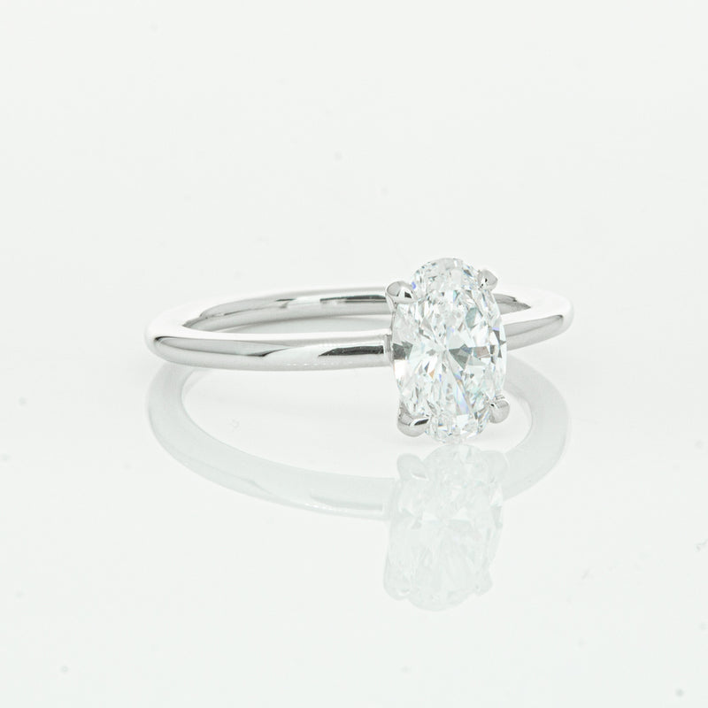 18ct White Gold 1.01ct Oval Cut Diamond Melba Ring-Ring-Walker & Hall