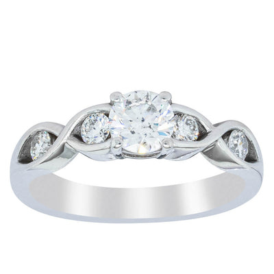 Deja Vu 9ct White Gold .50ct Diamond Ring-Ring-Walker & Hall