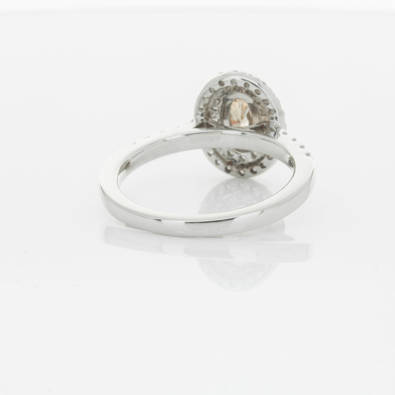 18ct White Gold .50ct Oval Cut Champagne Diamond Rosa Ring-Ring-Walker & Hall