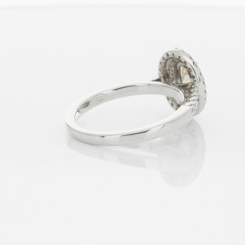 18ct White Gold .50ct Oval Cut Champagne Diamond Rosa Ring-Ring-Walker & Hall