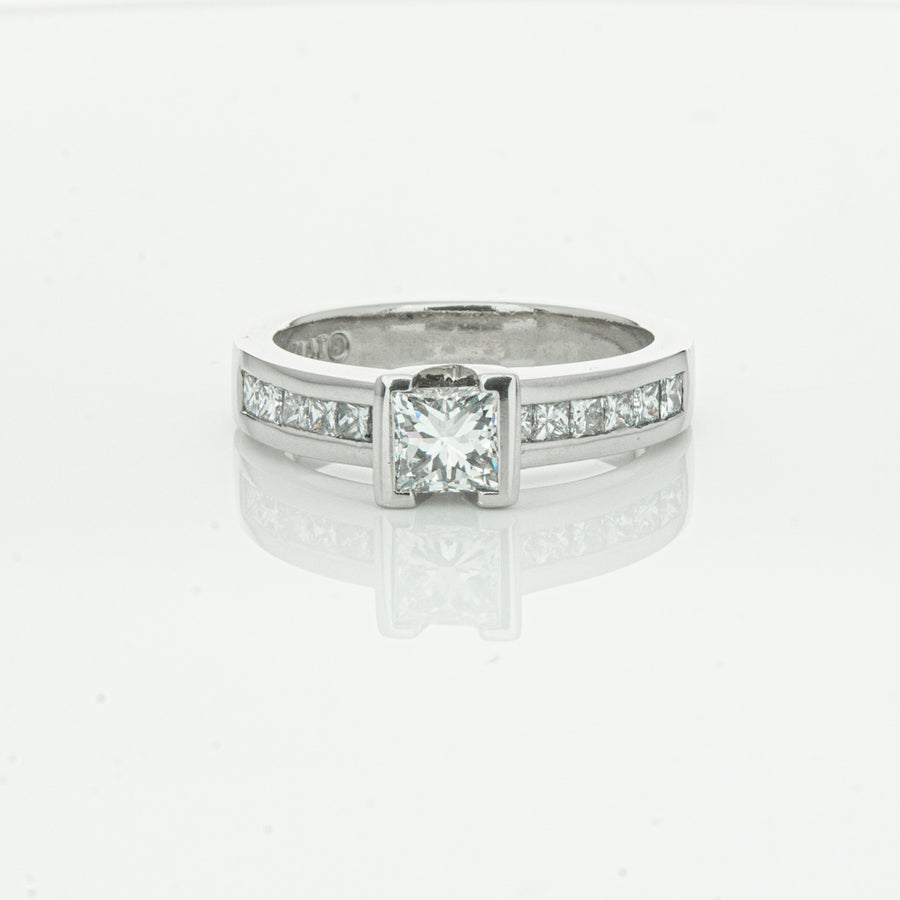 Deja Vu Platinum .58ct Princess Cut Diamond Ring-Ring-Walker & Hall