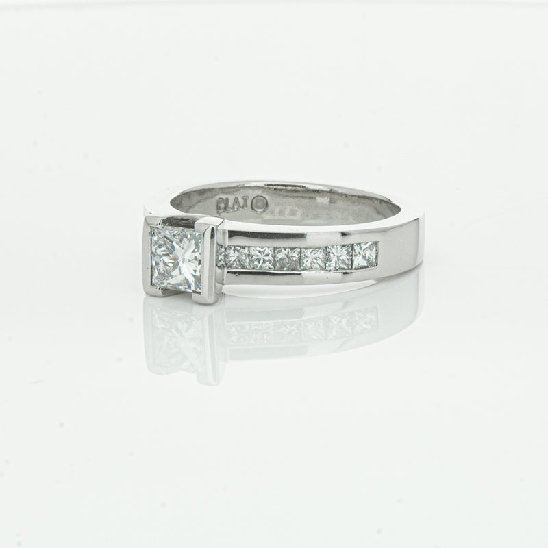 Deja Vu Platinum .58ct Princess Cut Diamond Ring-Ring-Walker & Hall