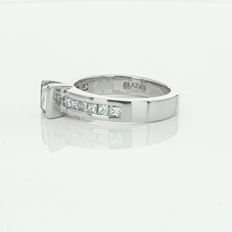Deja Vu Platinum .58ct Princess Cut Diamond Ring-Ring-Walker & Hall