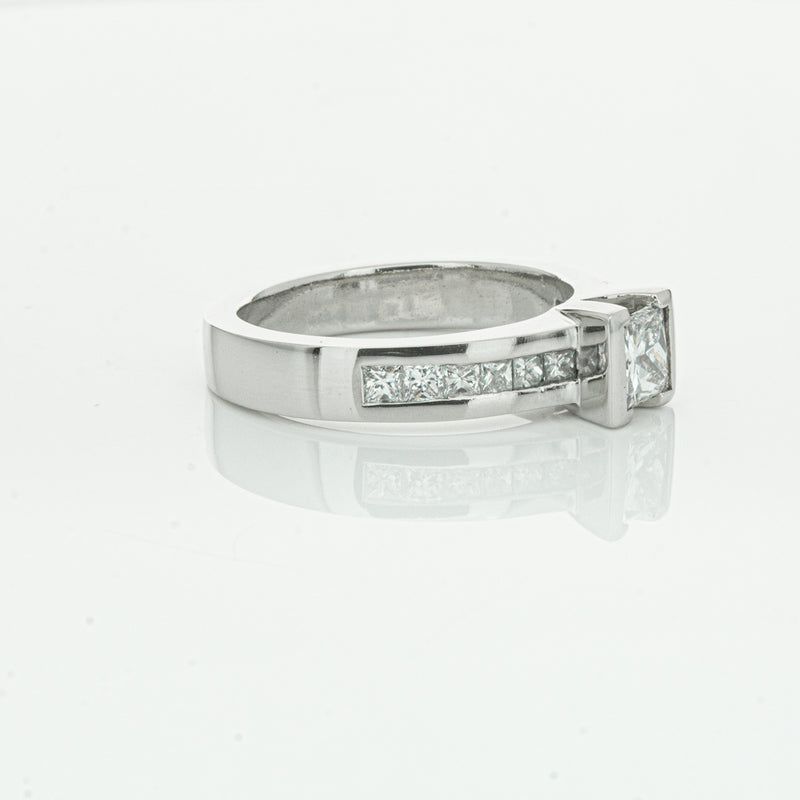 Deja Vu Platinum .58ct Princess Cut Diamond Ring-Ring-Walker & Hall
