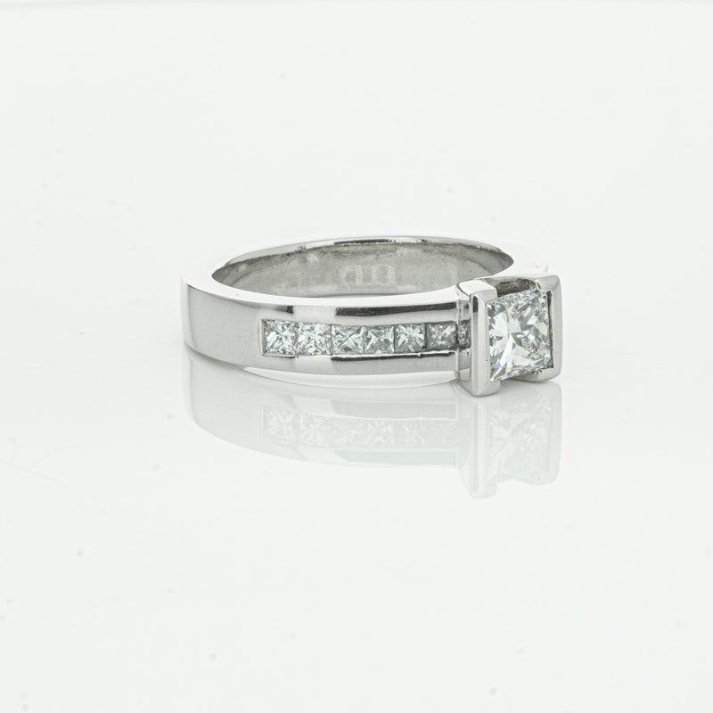 Deja Vu Platinum .58ct Princess Cut Diamond Ring-Ring-Walker & Hall