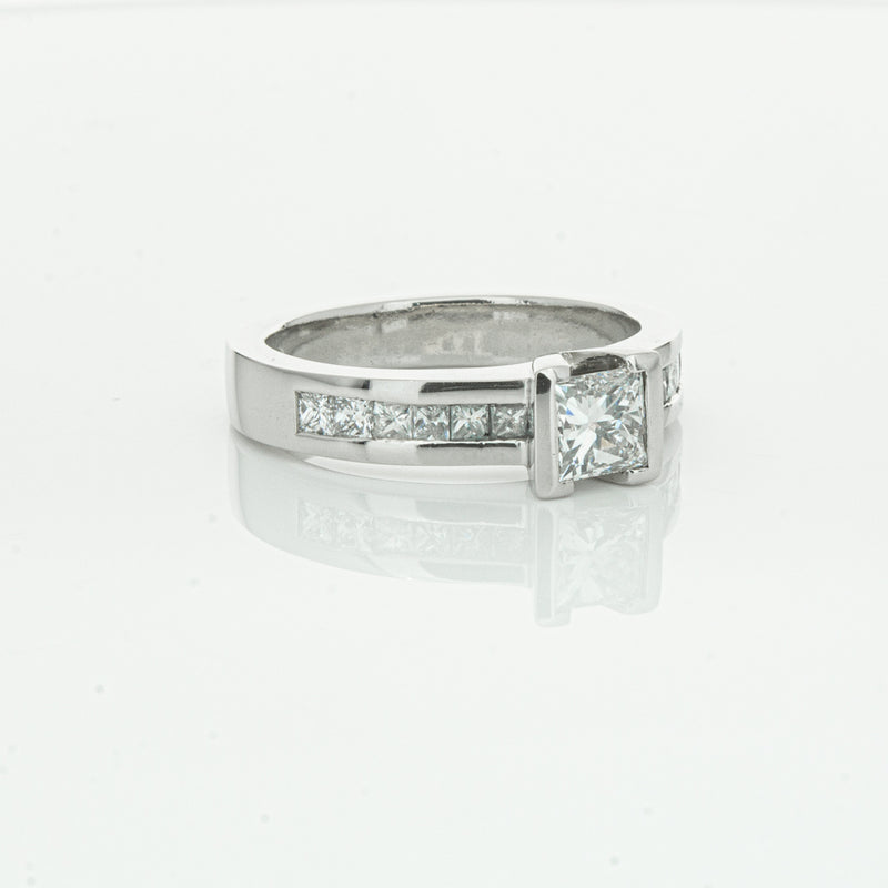 Deja Vu Platinum .58ct Princess Cut Diamond Ring-Ring-Walker & Hall