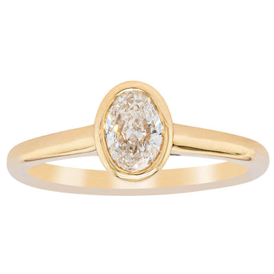 18ct Yellow Gold .50ct Oval Cut Diamond Natalia Ring-Ring-Walker & Hall