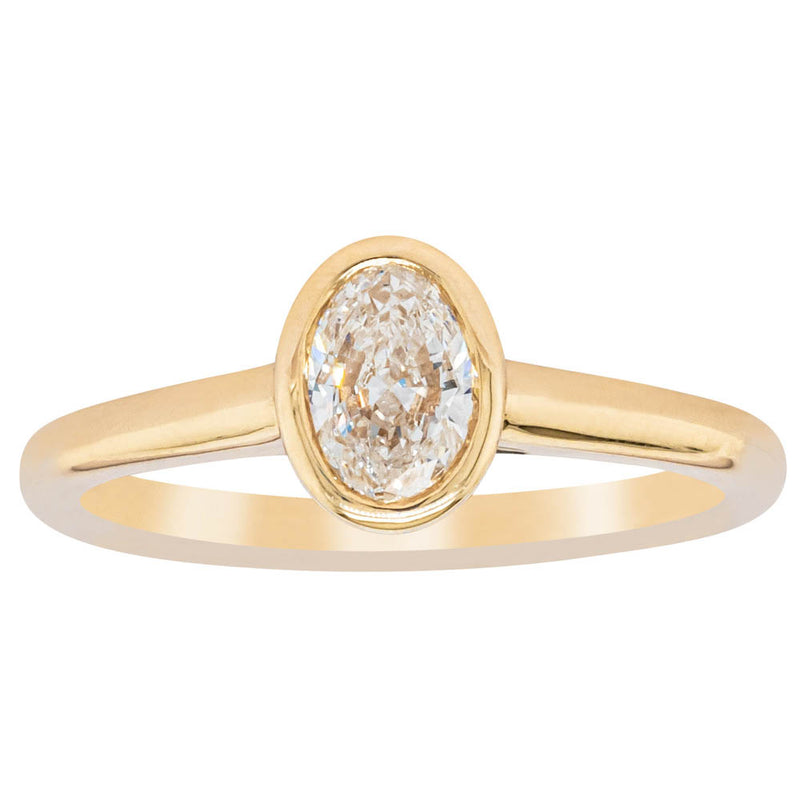 18ct Yellow Gold .50ct Oval Cut Diamond Natalia Ring-Ring-Walker & Hall