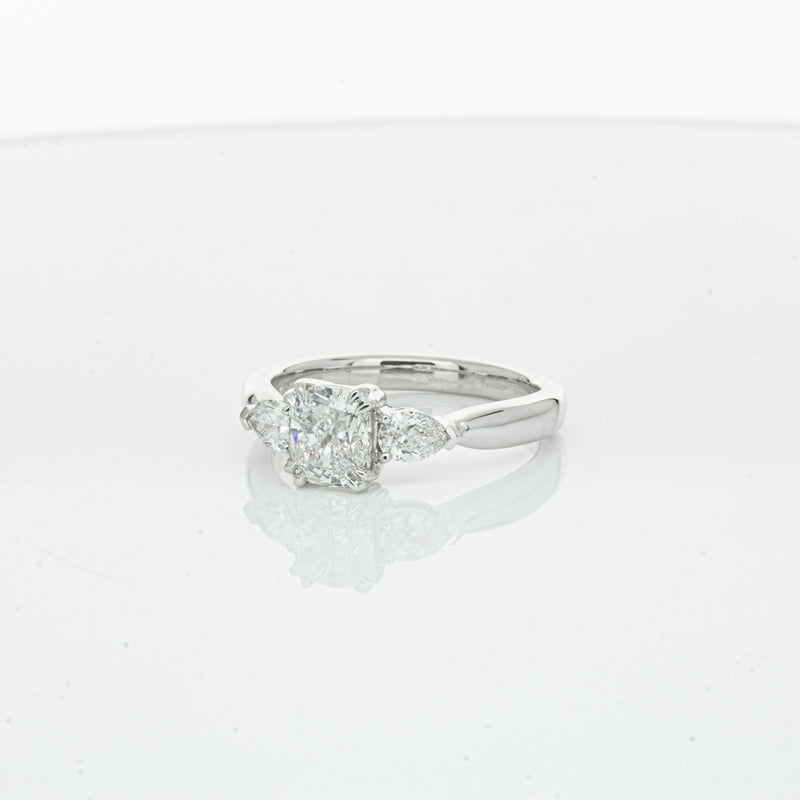 18ct White Gold 1.02ct Cushion Cut Diamond Ayla Ring-Ring-Walker & Hall
