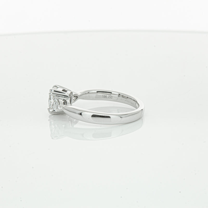 18ct White Gold 1.02ct Cushion Cut Diamond Ayla Ring-Ring-Walker & Hall