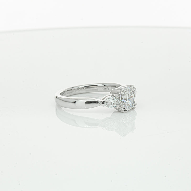 18ct White Gold 1.02ct Cushion Cut Diamond Ayla Ring-Ring-Walker & Hall