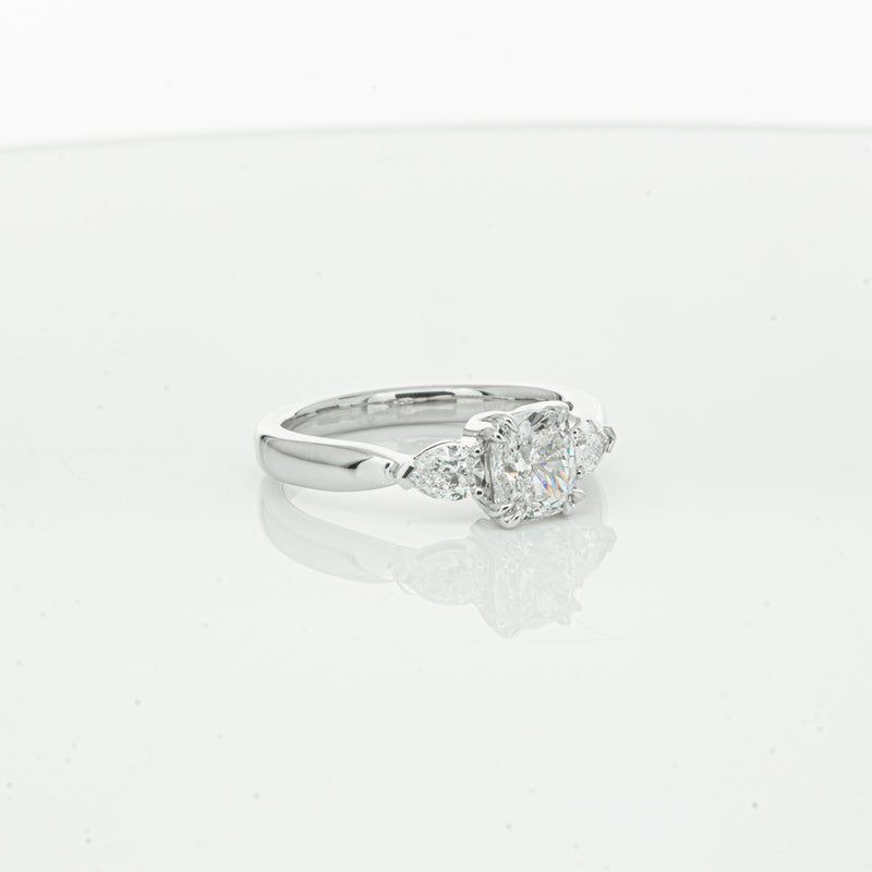 18ct White Gold 1.02ct Cushion Cut Diamond Ayla Ring-Ring-Walker & Hall