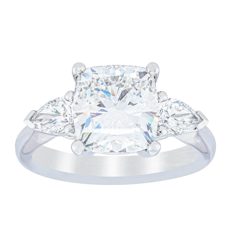 18ct White Gold Cushion Cut Diamond Ayla Ring-Ring-Walker & Hall