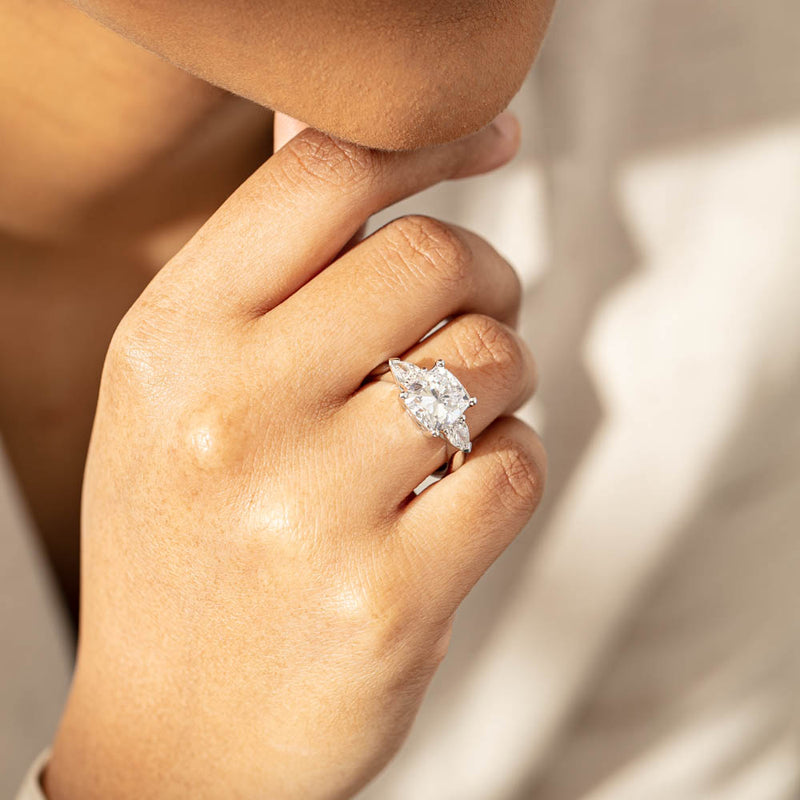 18ct White Gold Cushion Cut Diamond Ayla Ring-Ring-Walker & Hall